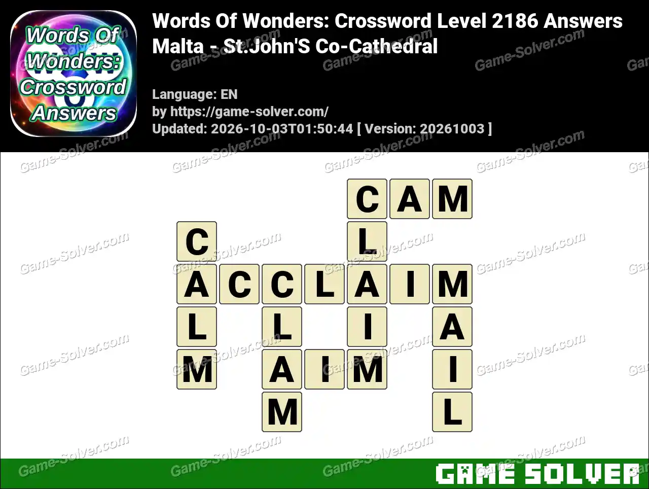 Words Of Wonders: Crossword Level 2186 Answers – Malta – St.John’S Co-Cathedral